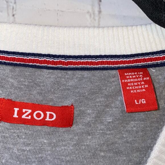 Izod Off White Cream Sweatshirt - Picture 5 of 7
